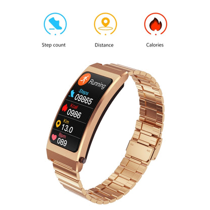 K13S 1.14 inch TFT Screen Leather Strap Smart Calling Bracelet Supports Sleep Management/Blood Oxygen Monitoring(Rose Gold) by buy2fix
