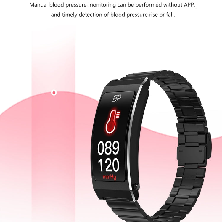 K13S 1.14 inch TFT Screen Leather Strap Smart Calling Bracelet Supports Sleep Management/Blood Oxygen Monitoring(Black) by buy2fix
