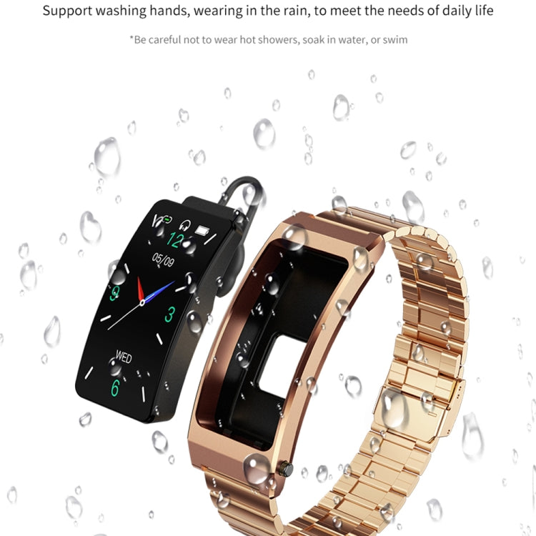 K13S 1.14 inch TFT Screen Leather Strap Smart Calling Bracelet Supports Sleep Management/Blood Oxygen Monitoring(Rose Gold) by buy2fix