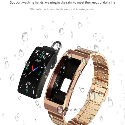 K13S 1.14 inch TFT Screen Leather Strap Smart Calling Bracelet Supports Sleep Management/Blood Oxygen Monitoring(Rose Gold) by buy2fix