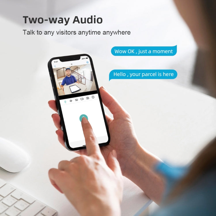 A8-C2 2MP Smart WiFi Surveillance IP Camera, Dual-light Full Color Night Vision / Two Way Audio / TF Card, Power Plug:UK Plug(White) by buy2fix