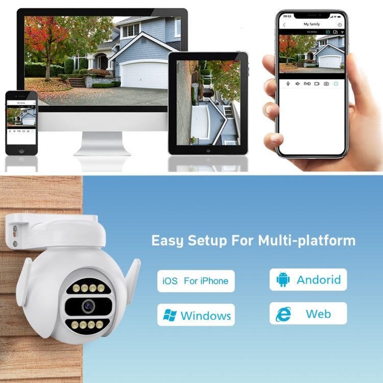A8-C2 2MP Smart WiFi Surveillance IP Camera, Dual-light Full Color Night Vision / Two Way Audio / TF Card, Power Plug:UK Plug(White) by buy2fix