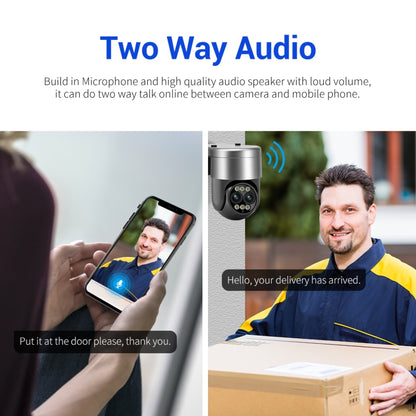 ESCAM G03 2x4MP Dual Lens Zoom 8X Dual Light Source WiFi Camera Support Two-way Voice & Motion Detection(US Plug) by ESCAM