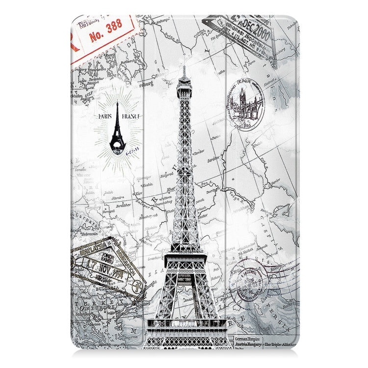 For Huawei MatePad 11.5 2023 Custer Painted 3-Fold Holder Smart Leather Tablet Case(Retro Tower) - Huawei by buy2fix | Online Shopping UK | buy2fix