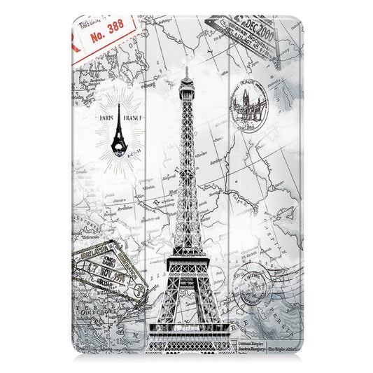 For Huawei MatePad 11.5 2023 Custer Painted 3-Fold Holder Smart Leather Tablet Case(Retro Tower) - Huawei by buy2fix | Online Shopping UK | buy2fix