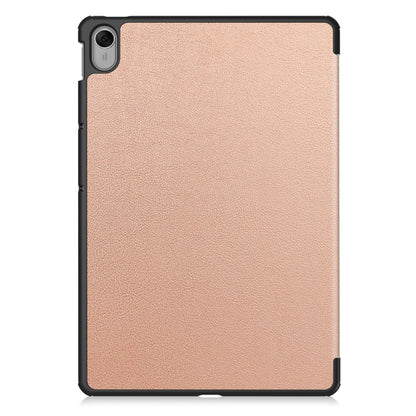 For Huawei MatePad 11.5 2023 Custer Texture 3-Fold Holder Leather Tablet Case(Rose Gold) - Huawei by buy2fix | Online Shopping UK | buy2fix