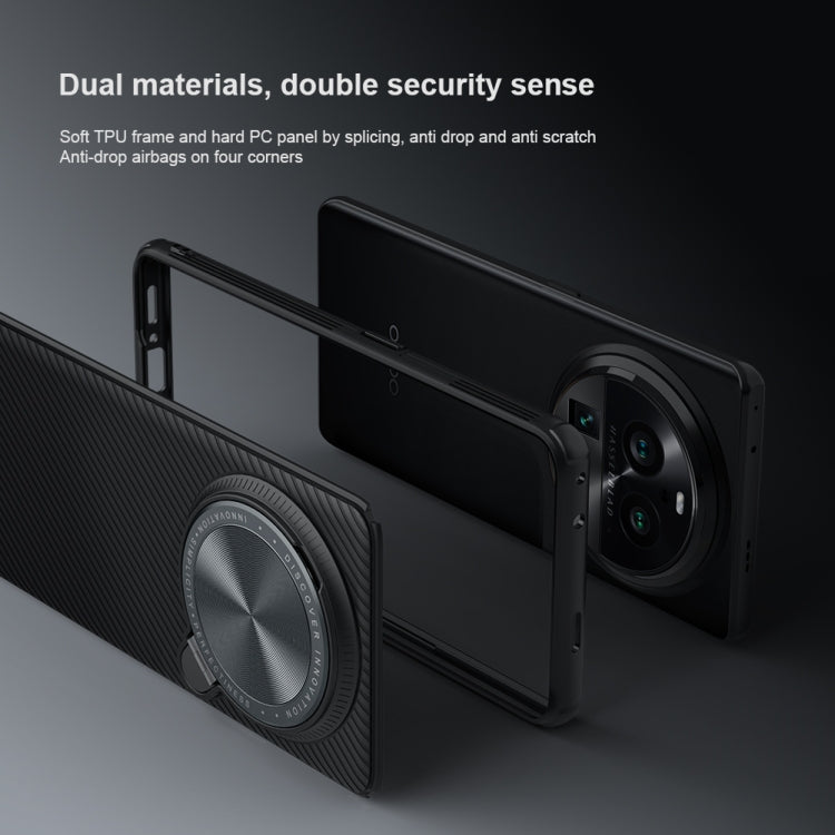 For OPPO Find X6 Pro NILLKIN Black Mirror Prop CD Texture Mirror Phone Case(Blue) - OPPO Cases by NILLKIN | Online Shopping UK | buy2fix