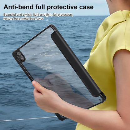 For Huawei MatePad Air 11.5 inch 3-Fold Clear Acrylic Leather Tablet Case(Black) - Huawei by buy2fix | Online Shopping UK | buy2fix