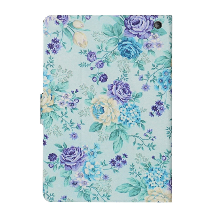 For Amazon Kindle Fire Max 11 Colored Drawing Flower Smart Leather Tablet Case(Purple Flower) - Amazon by buy2fix | Online Shopping UK | buy2fix