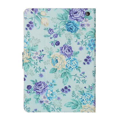 For Amazon Kindle Fire Max 11 Colored Drawing Flower Smart Leather Tablet Case(Purple Flower) - Amazon by buy2fix | Online Shopping UK | buy2fix