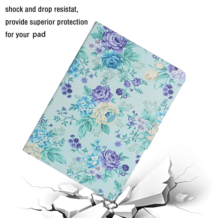 For Amazon Kindle Fire Max 11 Colored Drawing Flower Smart Leather Tablet Case(Purple Flower) - Amazon by buy2fix | Online Shopping UK | buy2fix