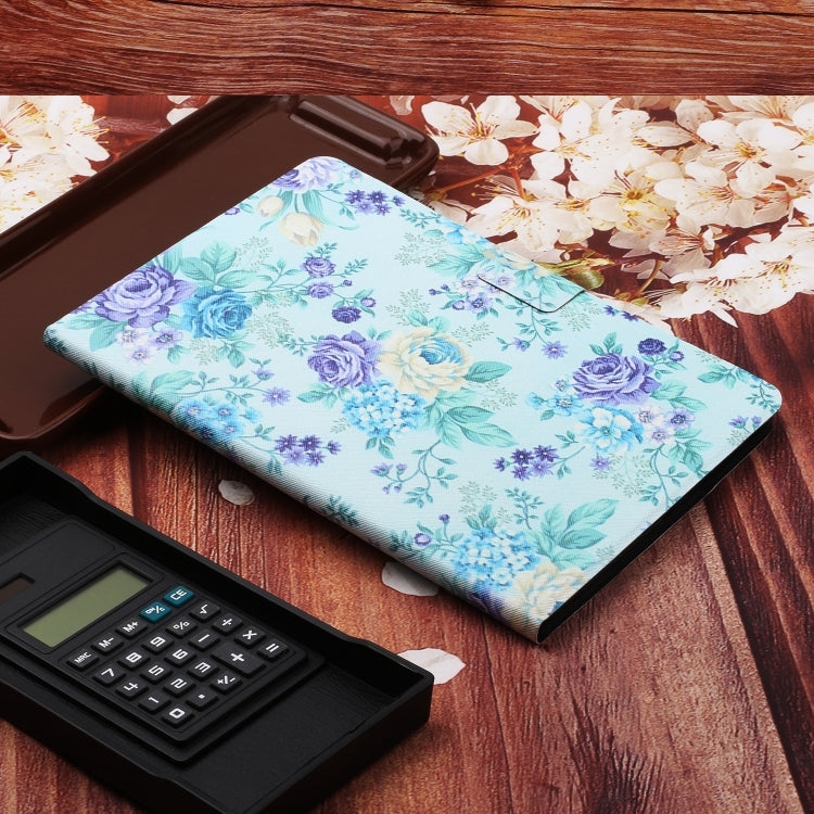 For Amazon Kindle Fire Max 11 Colored Drawing Flower Smart Leather Tablet Case(Purple Flower) - Amazon by buy2fix | Online Shopping UK | buy2fix