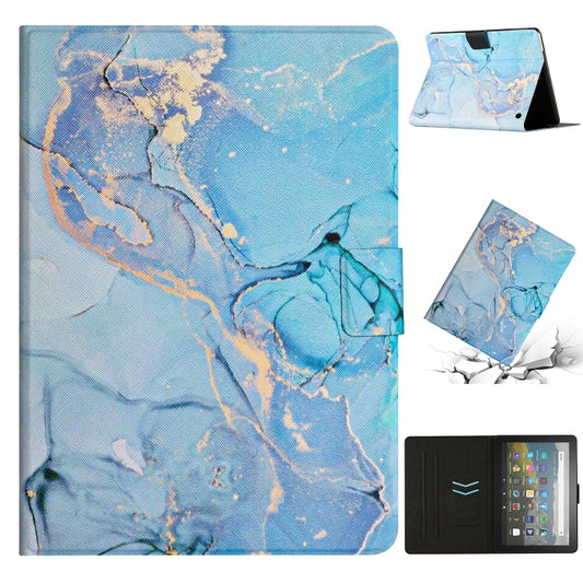 For Amazon Kindle Fire Max 11 Colored Drawing Marble Smart Leather Tablet Case(Blue Marble) - Amazon by buy2fix | Online Shopping UK | buy2fix