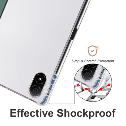 For Honor Pad V8 Pro 3-folding Transparent TPU Smart Leather Tablet Case(Green) - Honor by buy2fix | Online Shopping UK | buy2fix