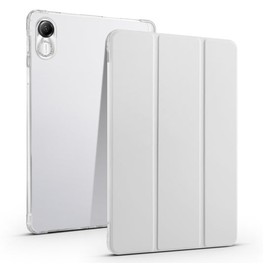 For Honor Pad X8 Pro / Pad X9 3-folding Transparent TPU Smart Leather Tablet Case(Grey) - Honor by buy2fix | Online Shopping UK | buy2fix