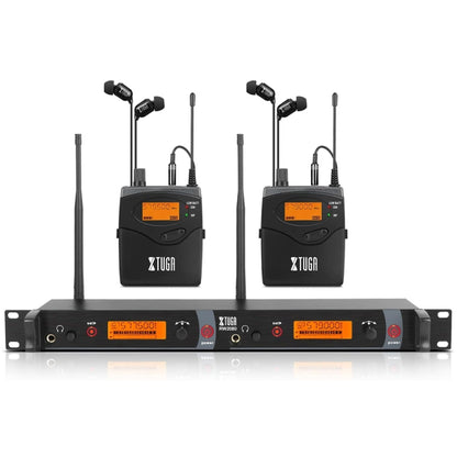 XTUGA RW2080 UHF Wireless Stage Singer In-Ear Monitor System 2 BodyPacks(EU Plug) - Microphone by XTUGA | Online Shopping UK | buy2fix