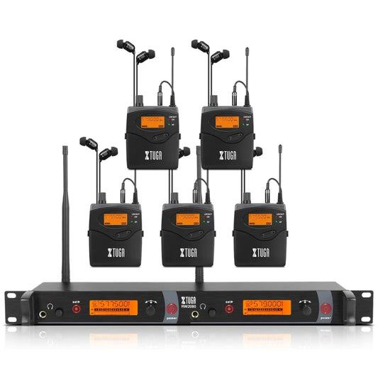 XTUGA RW2080 UHF Wireless Stage Singer In-Ear Monitor System 5 BodyPacks(EU Plug) - Microphone by XTUGA | Online Shopping UK | buy2fix