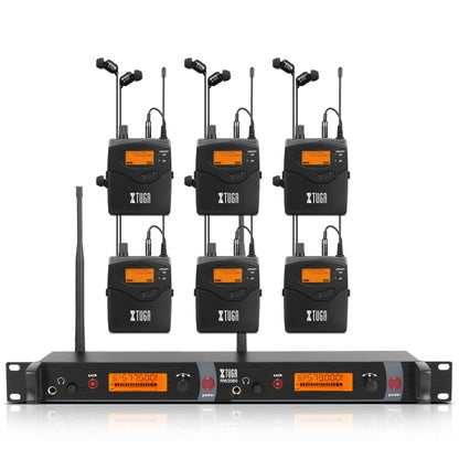 XTUGA RW2080 UHF Wireless Stage Singer In-Ear Monitor System 6 BodyPacks(AU Plug) - Microphone by XTUGA | Online Shopping UK | buy2fix
