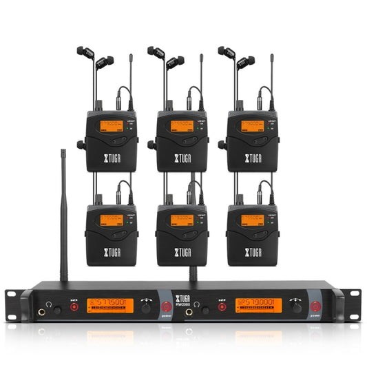 XTUGA RW2080 UHF Wireless Stage Singer In-Ear Monitor System 6 BodyPacks(AU Plug) - Microphone by XTUGA | Online Shopping UK | buy2fix