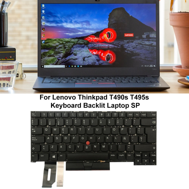 For Lenovo ThinkPad T490s / T495s Spanish Version Backlight Laptop Keyboard - Lenovo Spare Parts by buy2fix | Online Shopping UK | buy2fix