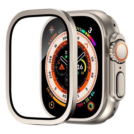 For Apple Watch Ultra 49mm Aluminum Alloy Frame Integrated Tempered Film(Original Color) by buy2fix