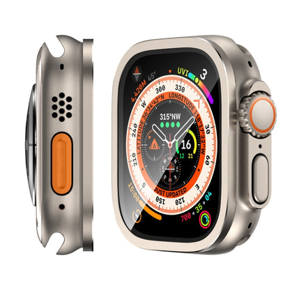 For Apple Watch Ultra 49mm Aluminum Alloy Frame Integrated Tempered Film(Original Color) by buy2fix