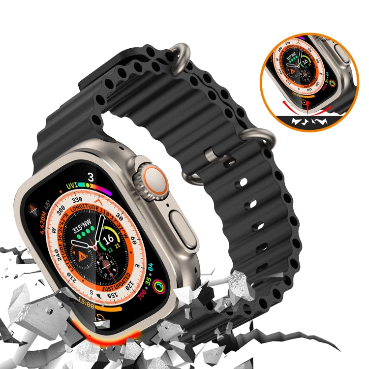 For Apple Watch Ultra 49mm Aluminum Alloy Frame Integrated Tempered Film(Original Color) by buy2fix