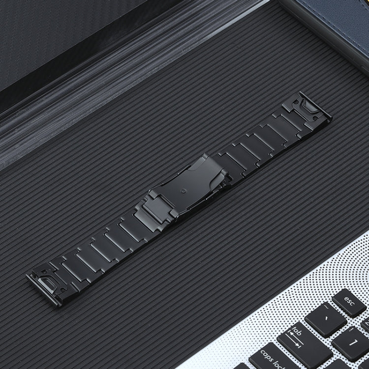 For Garmin Forerunner 965/955/945/935 22mm Quick Release Five Bead Titanium Steel Watch Band(Black) by buy2fix