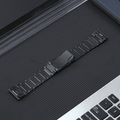 For Garmin Forerunner 965/955/945/935 22mm Quick Release Five Bead Titanium Steel Watch Band(Black) by buy2fix