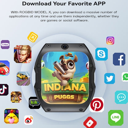 Model X 1.99 inch IP68 Waterproof Android 9.0 4G Dual Cameras Matte Smart Watch, Specification:2GB+16GB(Black Orange) by buy2fix