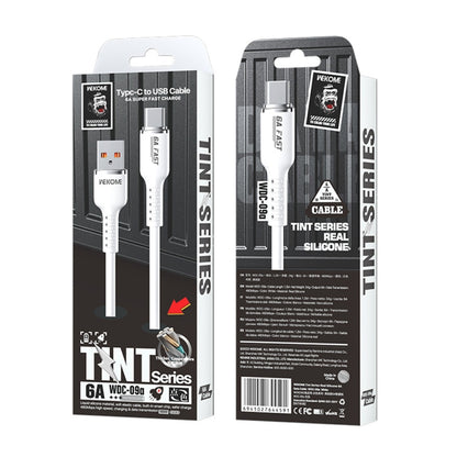 WK WDC-09a 6A USB to USB-C/Type-C Silicone Data Cable, Length: 1.2m(White) - USB-C & Type-C Cable by WK | Online Shopping UK | buy2fix