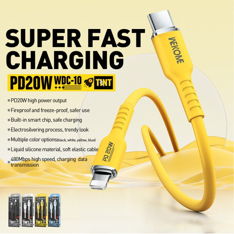WK WDC-10 PD 20W USB-C/Type-C to 8 Pin Silicone Data Cable, Length: 1.2m(Yellow) - 2 in 1 Cable by WK | Online Shopping UK | buy2fix