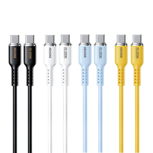 WK WDC-11 100W USB-C/Type-C to USB-C/Type-C Silicone Data Cable, Length: 1.2m(Black) - USB-C & Type-C Cable by WK | Online Shopping UK | buy2fix