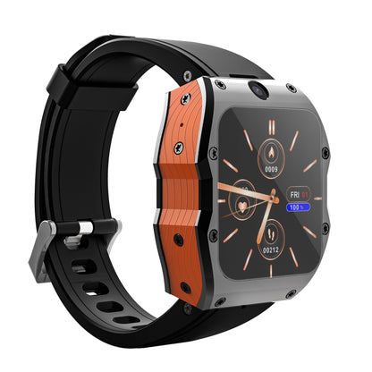 Model X 1.99 inch IP68 Waterproof Android 9.0 4G Dual Cameras Ceramics Smart Watch, Specification:2GB+16GB(Black Orange) by buy2fix