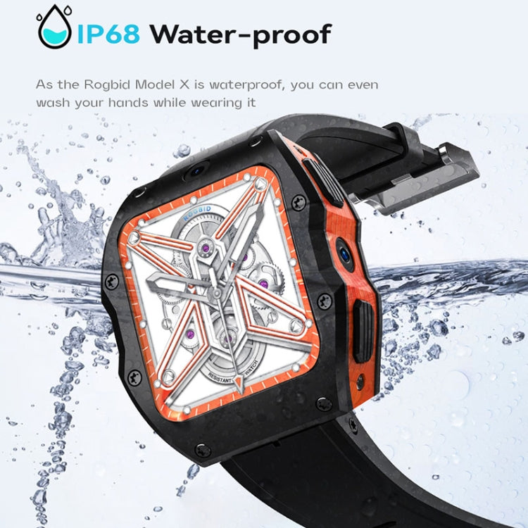Model X 1.99 inch IP68 Waterproof Android 9.0 4G Dual Cameras Ceramics Smart Watch, Specification:4GB+128GB(Black) by buy2fix