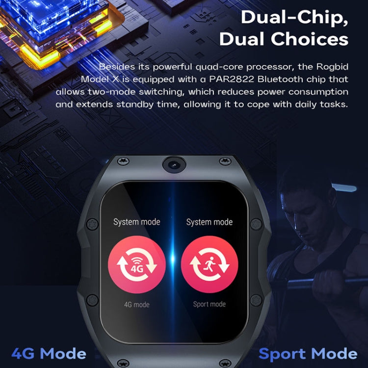 Model X 1.99 inch IP68 Waterproof Android 9.0 4G Dual Cameras Ceramics Smart Watch, Specification:4GB+128GB(Black) by buy2fix
