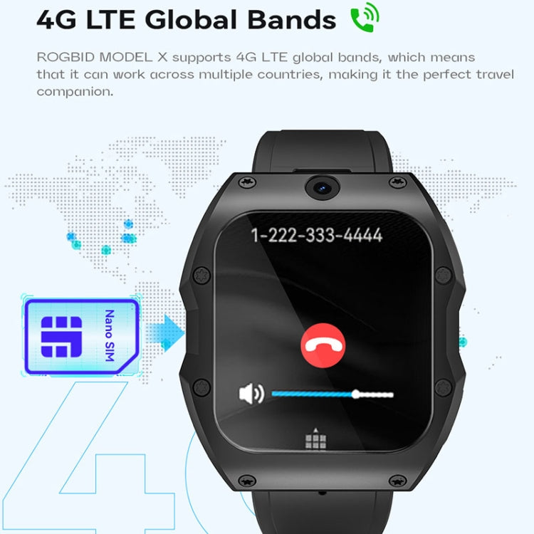 Model X 1.99 inch IP68 Waterproof Android 9.0 4G Dual Cameras Ceramics Smart Watch, Specification:4GB+128GB(Black) by buy2fix