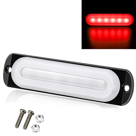 DC12V-24V / 18W Car Truck Emergency Strobe Flash Warning Light 6LEDs Ultra-thin Side Lights(Red) - Warning Lights by buy2fix | Online Shopping UK | buy2fix