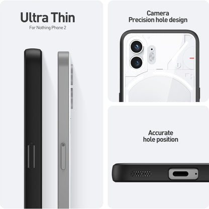 For Nothing Phone 2 Transparent Shockproof TPU Phone Case(Black) - Nothing Cases by buy2fix | Online Shopping UK | buy2fix