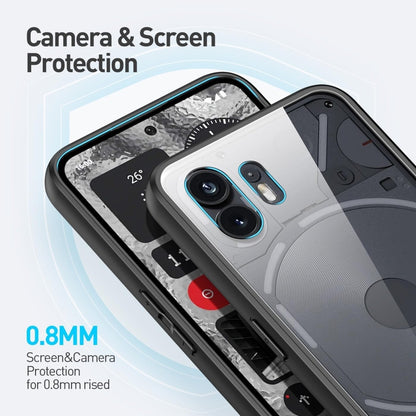 For Nothing Phone 2 Transparent Shockproof TPU Phone Case(Black) - Nothing Cases by buy2fix | Online Shopping UK | buy2fix