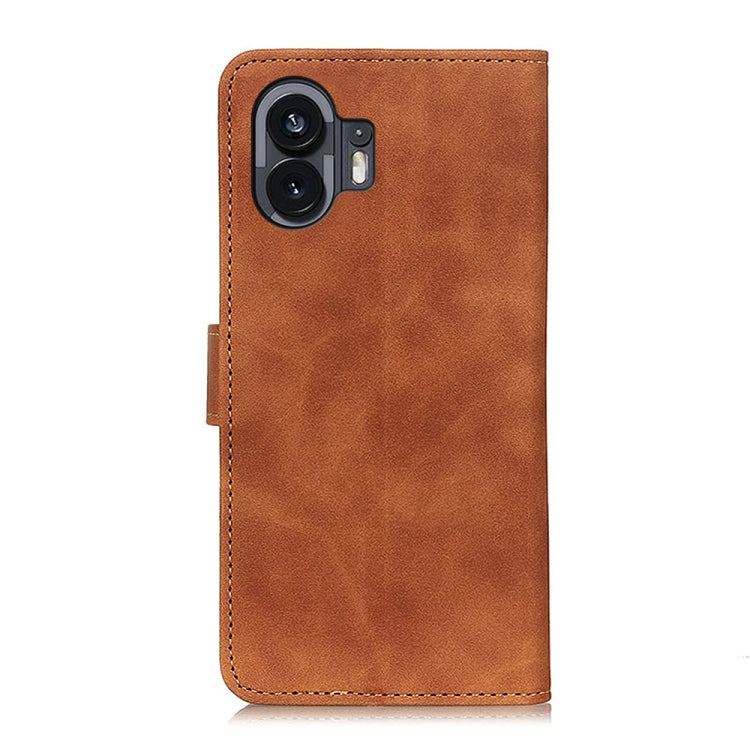 For Nothing Phone 2 KHAZNEH Retro Texture Leather Phone Case(Brown) - Nothing Cases by buy2fix | Online Shopping UK | buy2fix