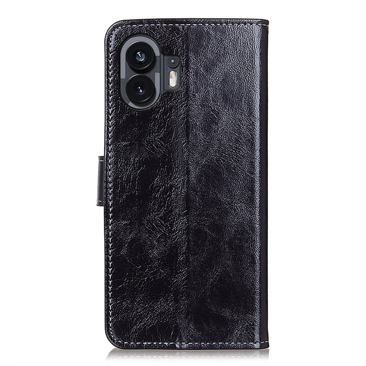 For Nothing Phone 2 Retro Crazy Horse Texture Horizontal Flip Leather Phone Case(Black) - Nothing Cases by buy2fix | Online Shopping UK | buy2fix
