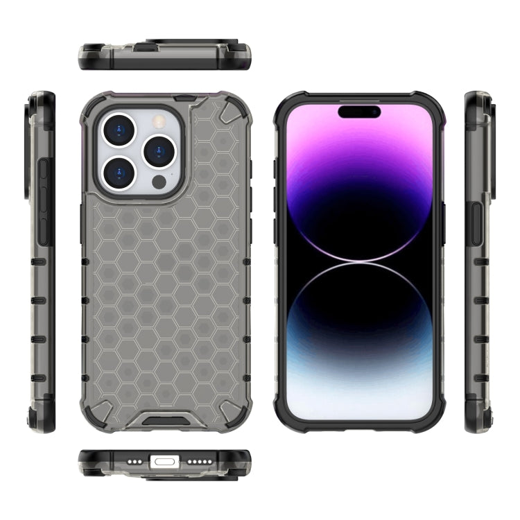 For iPhone 15 Pro Max Honeycomb Shockproof Phone Case(Black) - iPhone 15 Pro Max Cases by buy2fix | Online Shopping UK | buy2fix
