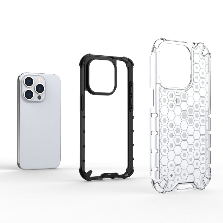For iPhone 15 Pro Max Honeycomb Shockproof Phone Case(Black) - iPhone 15 Pro Max Cases by buy2fix | Online Shopping UK | buy2fix