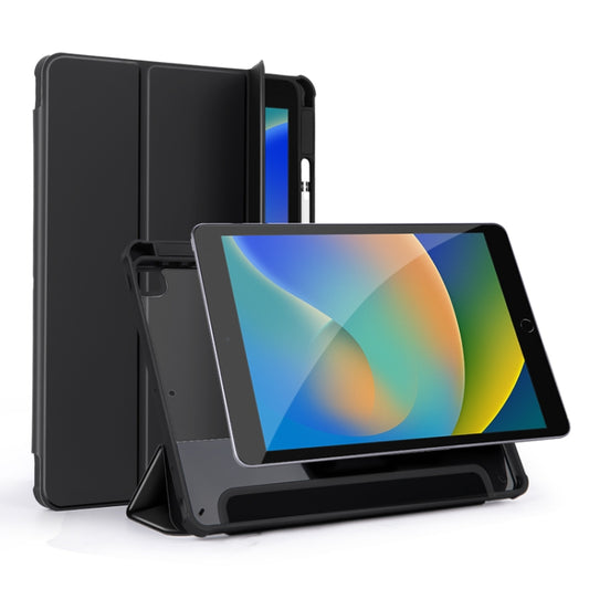 For iPad Pro 10.5 / Air 2019 3-folding Acrylic Smart Leather Tablet Case(Black) - iPad 10.2 Cases by buy2fix | Online Shopping UK | buy2fix