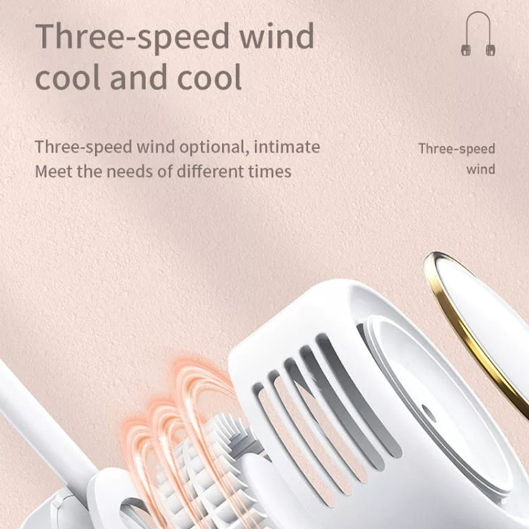 DQ210 Portable Hanging Neck Mute Aroma Diffuser Small Fan(Apricot) by buy2fix