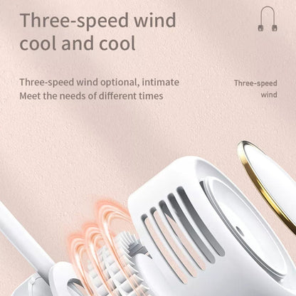 DQ210 Portable Hanging Neck Mute Aroma Diffuser Small Fan(Apricot) by buy2fix