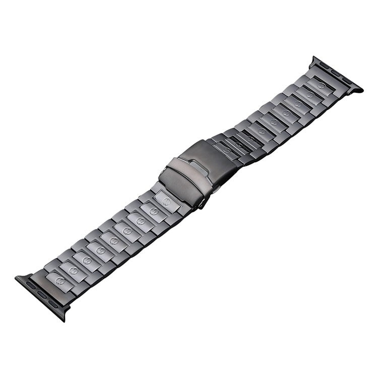 For Apple Watch Ultra 49mm Safety Buckle Titanium Steel Watch Band(Grey) by buy2fix