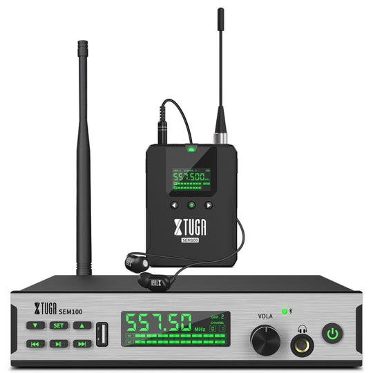 XTUGA SEM100 Professional Wireless In Ear Monitor System 1 BodyPacks(US Plug)