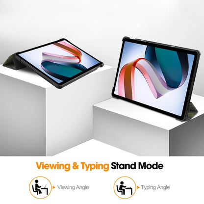 For Xiaomi Redmi Pad SE Custer Painted 3-Fold Holder Smart Leather Tablet Case(Starry Sky) - More Tablet Cases by buy2fix | Online Shopping UK | buy2fix